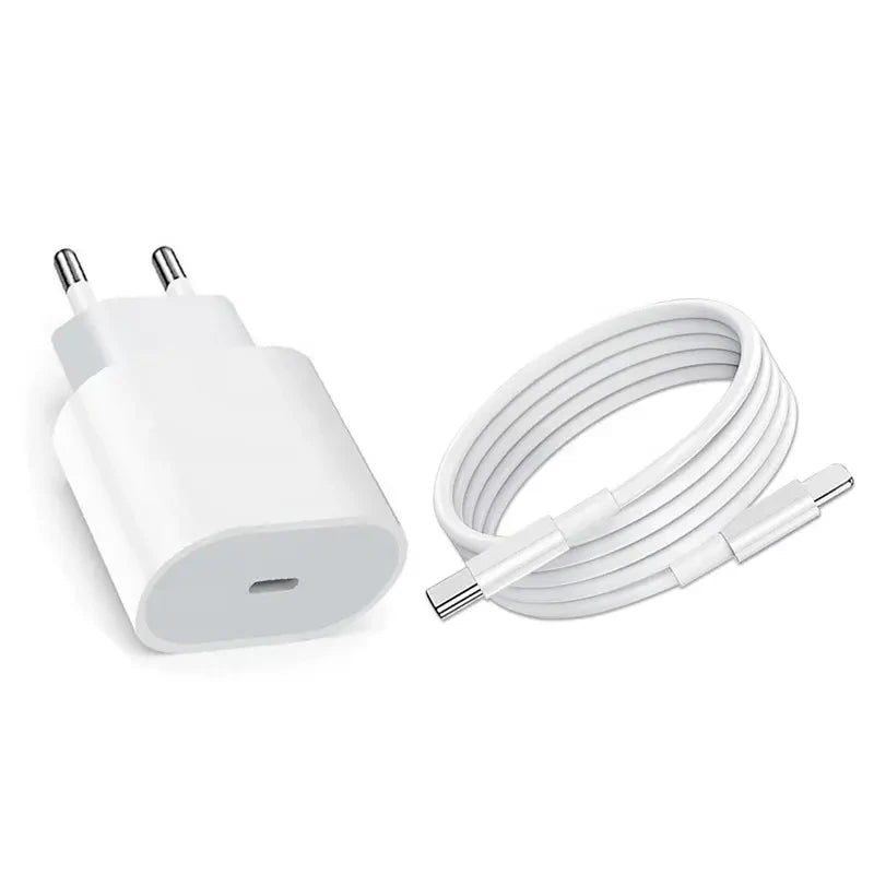 Carregador USB-C 20W + Cabo Alimentação Apple Lightning Power Delivery